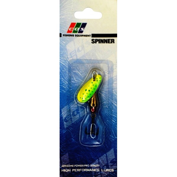 Блешня для риби, обертова, EOS S0011A, вага 5г, колір GS441094